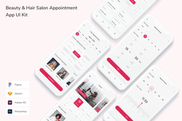 Beauty & Hair Salon Appointment App UI Kit