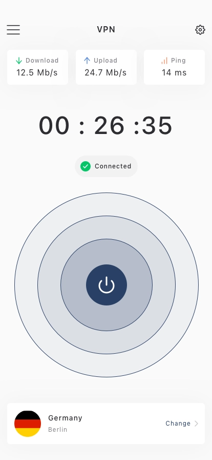 VPN & Speed Test Mobile App UI Kit - Screenshot 3