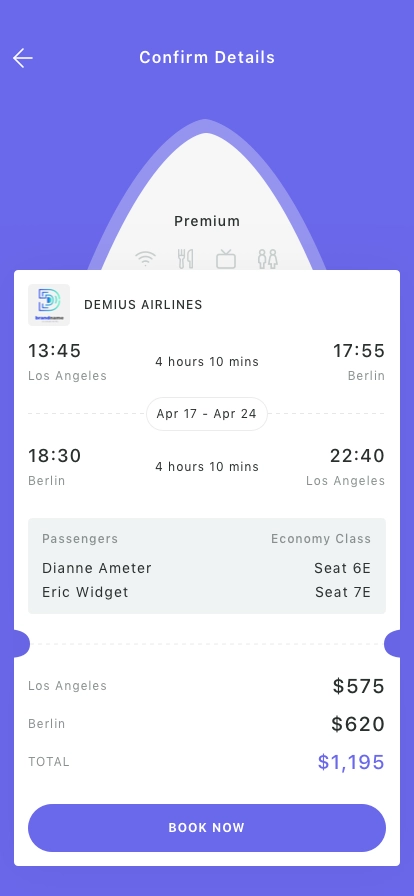 Flight Ticket Mobile App UI Kit - Screenshot 5