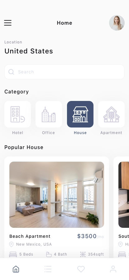 Home Rental & Real Estate Mobile App UI Kit - Screenshot 1