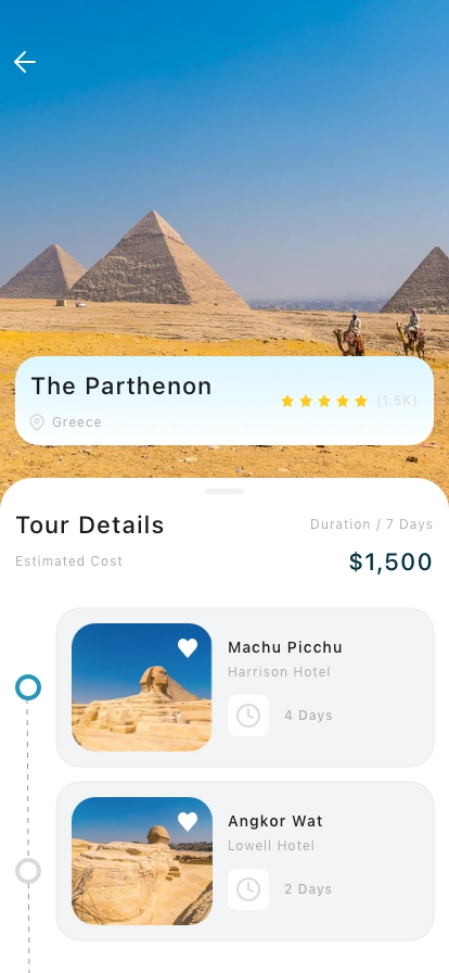Travel & Trip Mobile App UI Kit - Screenshot 2