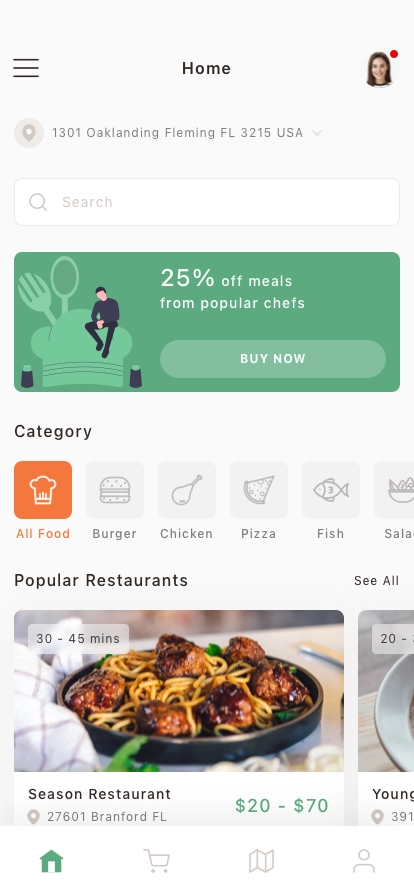 Food Ordering Mobile App UI Kit - Screenshot 1