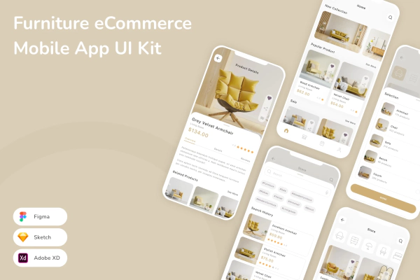 Furniture eCommerce Mobile App UI Kit