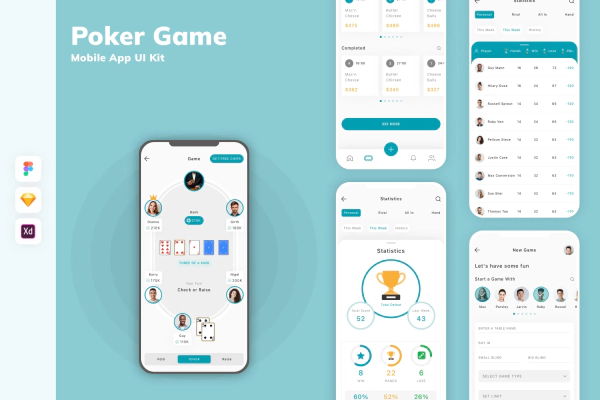 Poker Game Mobile App UI Kit