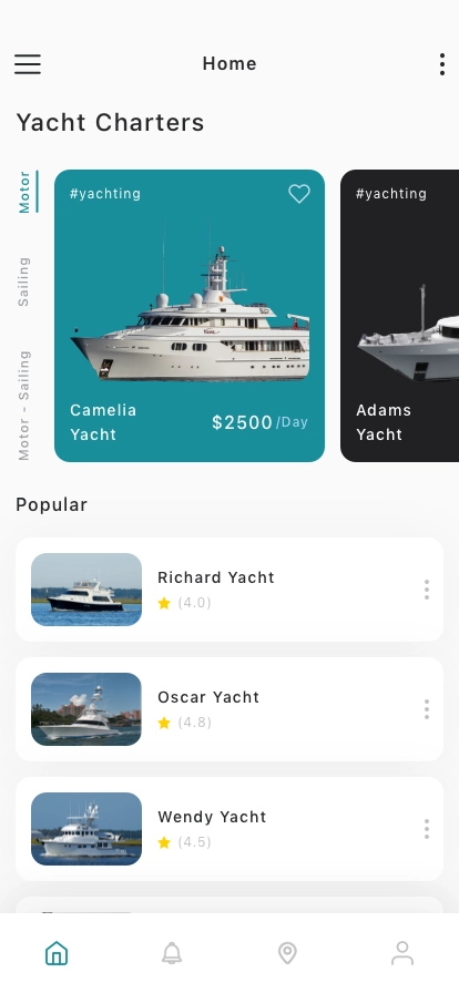 Yacht Booking Mobile App UI Kit - Screenshot 1