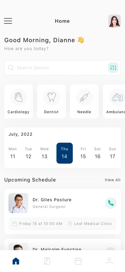 Doctor Appointment Mobile App UI Kit for Figma, Sketch & XD | UIworkshop