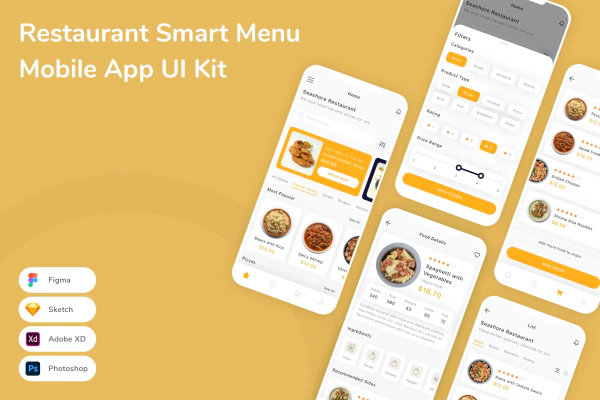 Restaurant Smart Menu Mobile App UI Kit