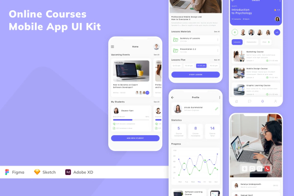 Online Courses Mobile App UI Kit