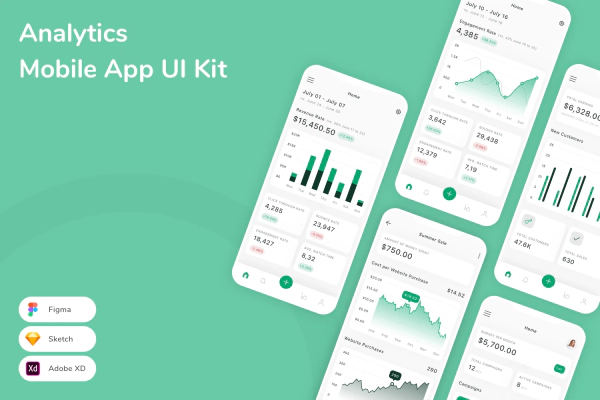 Analytics Mobile App UI Kit