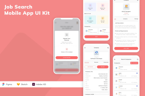 Job Search Mobile App UI Kit