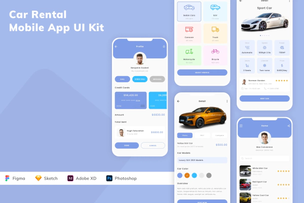 Car Rental Mobile App UI Kit