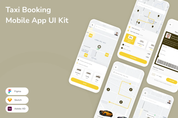 Taxi Booking Mobile App UI Kit