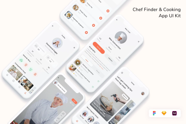 Chef Finder & Cooking App UI Kit
