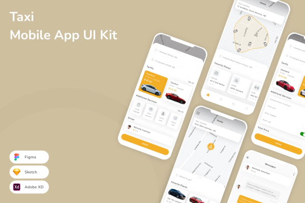 Taxi Mobile App UI Kit