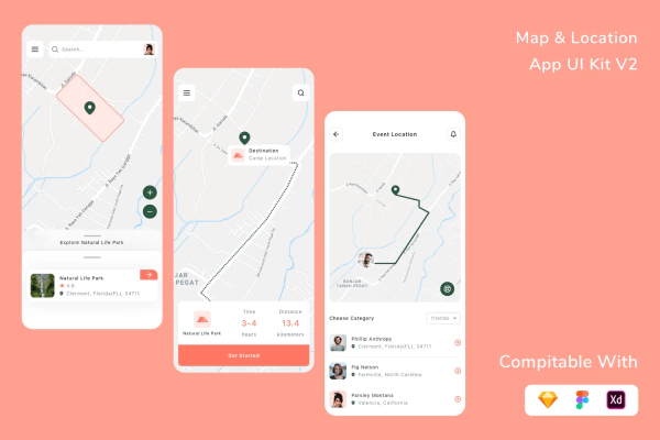 Map & Location App UI Kit V2