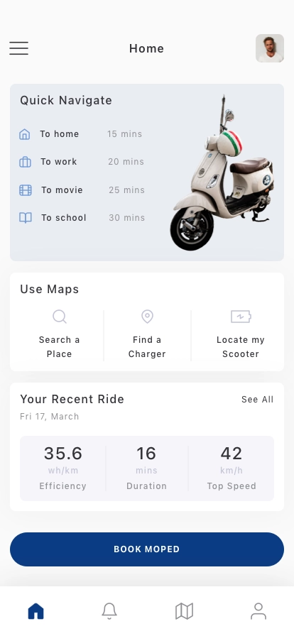 Moped & Scooter Rental Mobile App UI Kit - Screenshot 1