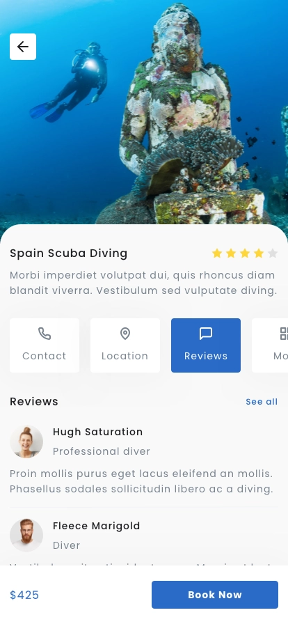 Scuba Diving Finder Mobile App UI Kit - Screenshot 5