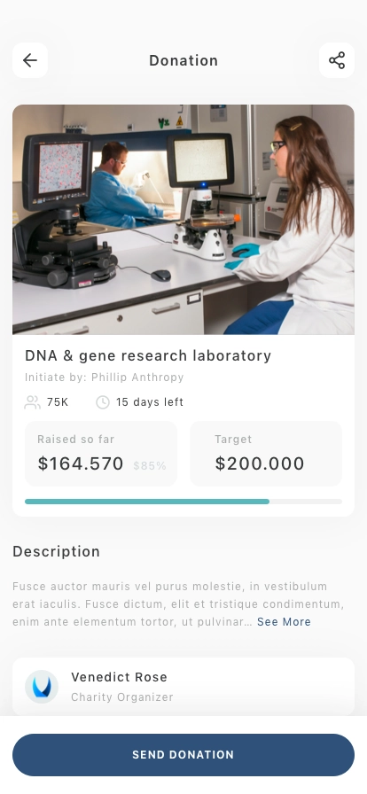 Crowdfunding Platform Mobile App UI Kit - Screenshot 2