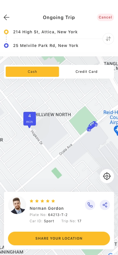 Taxi Booking App UI Kit - Screenshot 2