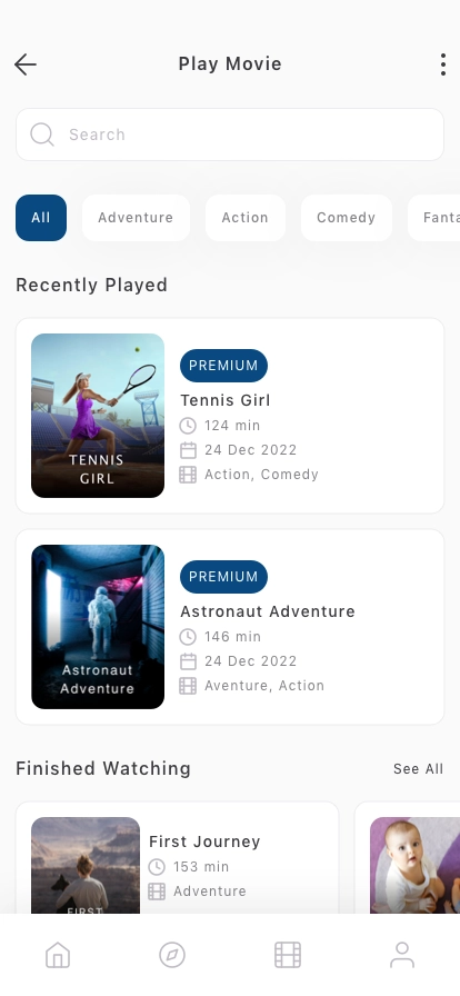 Cinema Streaming Mobile App UI Kit - Screenshot 2