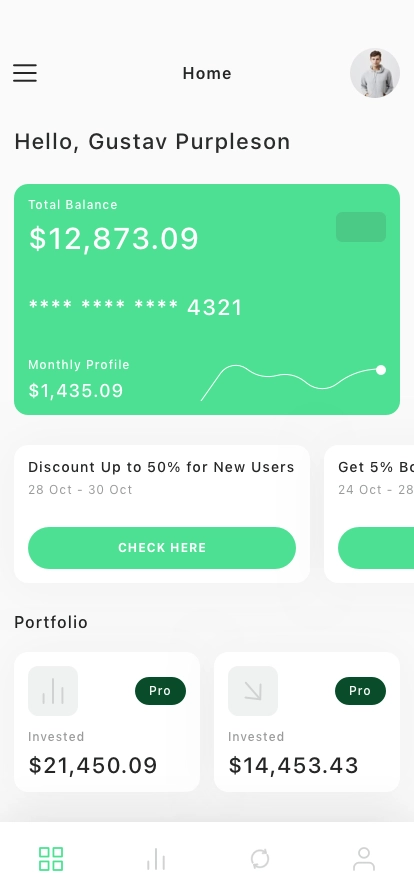 Crypto Market Mobile App UI Kit - Screenshot 1