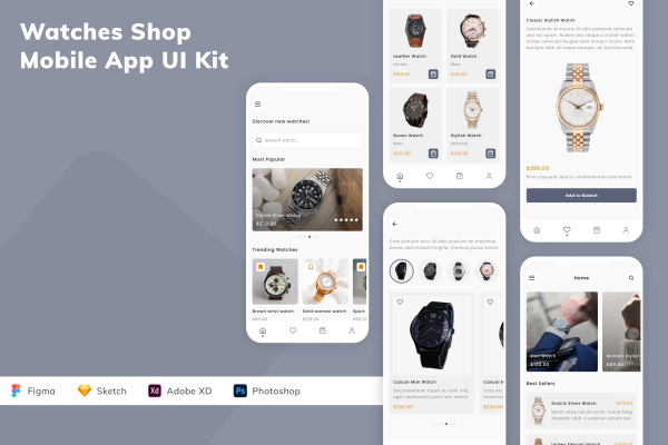 Watches Shop Mobile App UI Kit