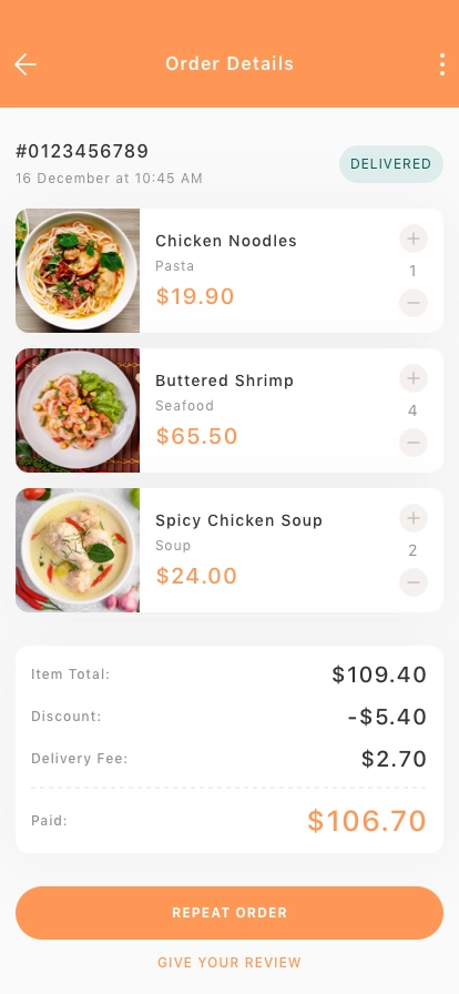 Food Delivery Mobile App UI Kit - Screenshot 3