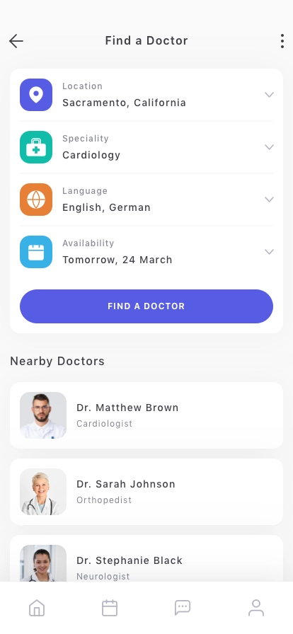 Doctor Finder Mobile App UI Kit for Figma, Sketch & XD | UIworkshop