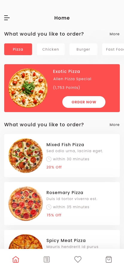 Pizza Delivery App UI Kit - Screenshot 2