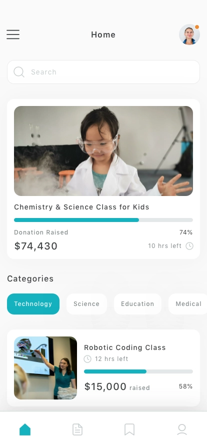 Donation Mobile App UI Kit - Screenshot 1