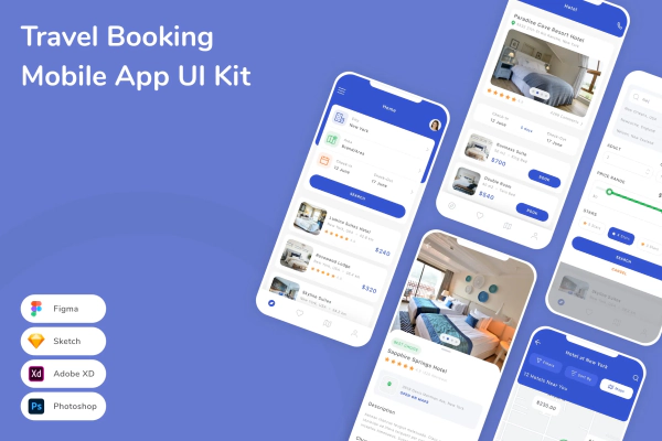 Travel Booking Mobile App UI Kit