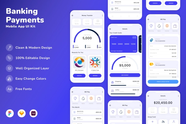 Banking & Payments Mobile App UI Kit