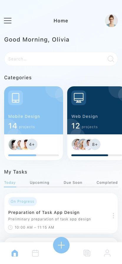 Task Manager Mobile App UI Kit - Screenshot 1
