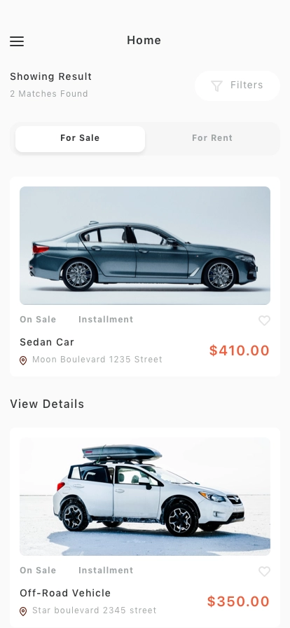 Car Rental Mobile App UI Kit - Screenshot 1