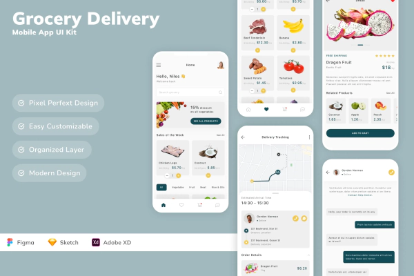 Grocery Delivery Mobile App UI Kit