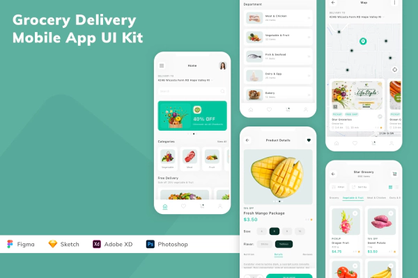 Grocery Delivery Mobile App UI Kit