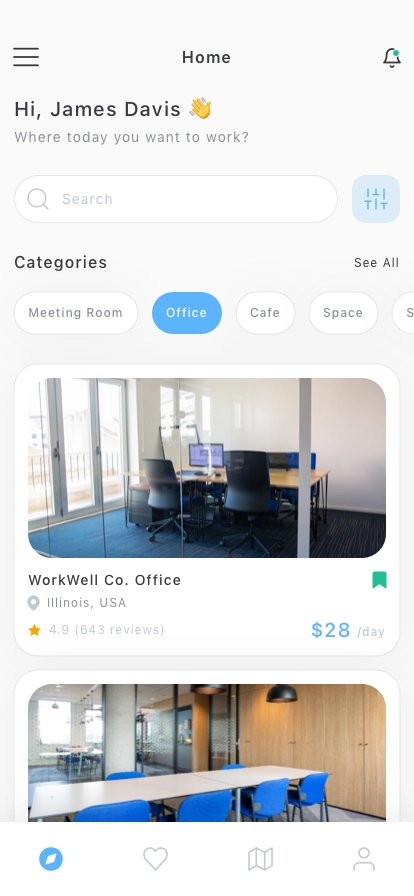 Office Booking Mobile App UI Kit - Screenshot 3