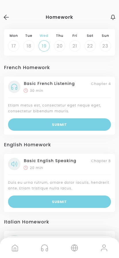 Language Learning Mobile App UI Kit - Screenshot 3