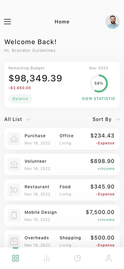 Financial Assistant Mobile App UI Kit - Screenshot 1