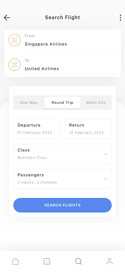 Booking Flight Ticket Mobile App UI Kit - Screenshot 2