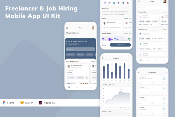 Freelancer & Job Hiring Mobile App UI Kit