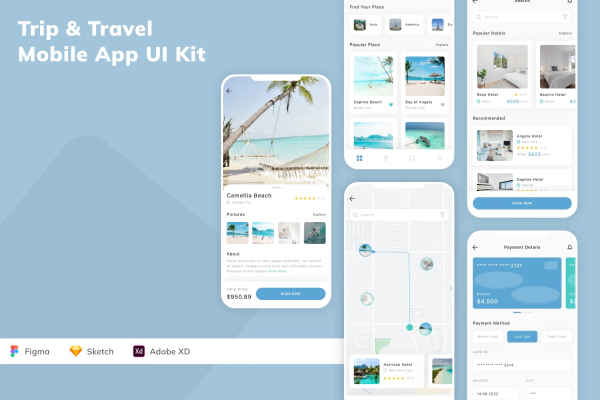 Trip & Travel Mobile App UI Kit