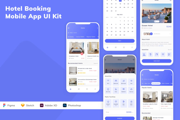 Hotel Booking Mobile App UI Kit