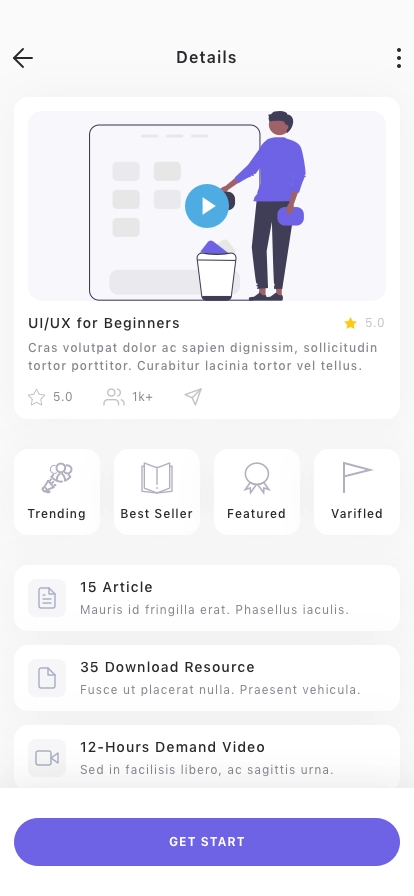 E-Learning Mobile App UI Kit - Screenshot 3