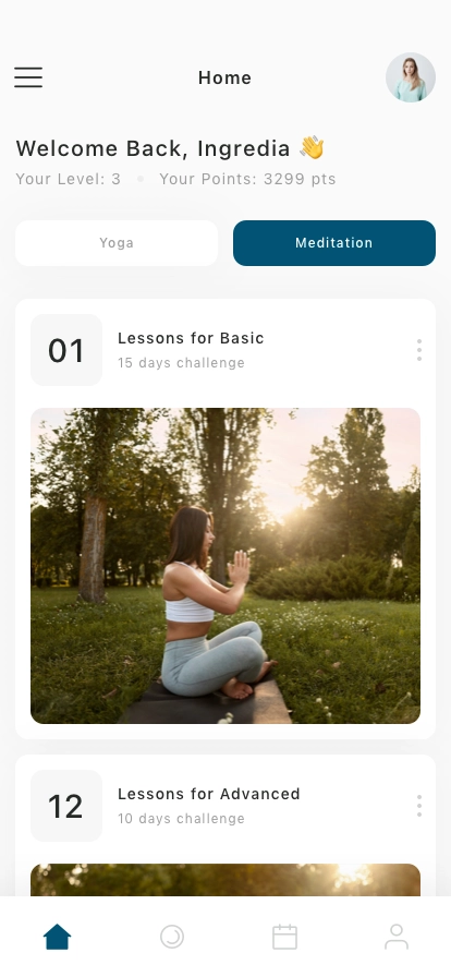 Yoga & Meditation Mobile App UI Kit - Screenshot 1