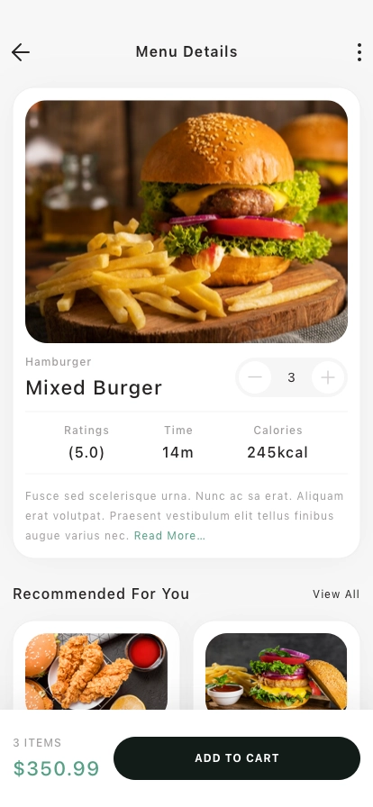 Food Ordering Mobile App UI Kit - Screenshot 3