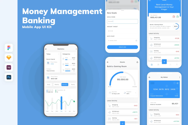 Money Management & Banking Mobile App UI Kit