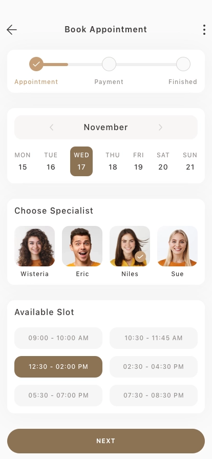 Hair Saloon Mobile App UI Kit - Screenshot 2