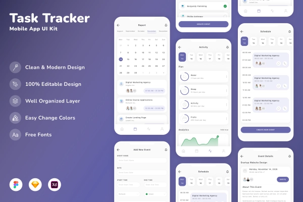 Task Tracker Mobile App UI Kit