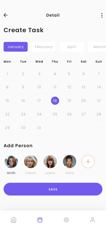 Calendar & Task Planner App UI Kit - Screenshot 3